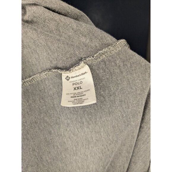 Member's Mark Gray Stretch Cotton Polo Shirt XXL Short Sleeve - Picture 4 of 10